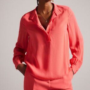Discontinued 🌷 Ted Baker 🌷 Hendra stand collar shirt in coral